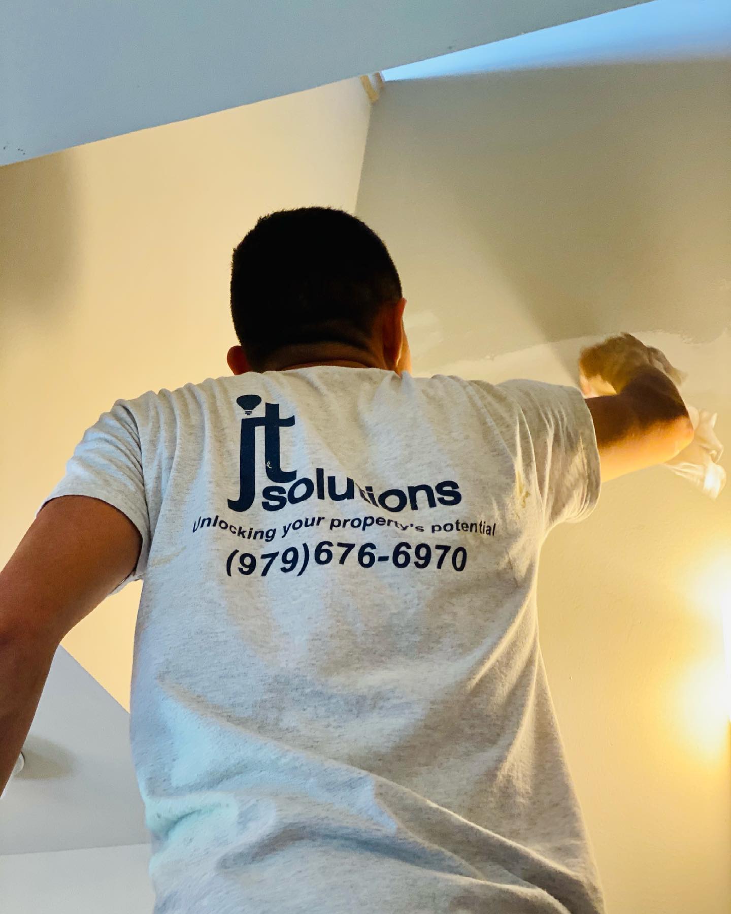 Team examining blueprints